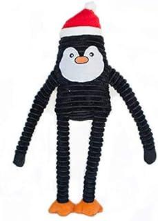 ZIPPAWS Holiday Crinkle Squeaky Penguin Plush Dog Toy