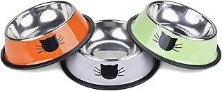 Legendog Stainless Steel Cat Food Water Bowl with Non-Slip Rubber Base