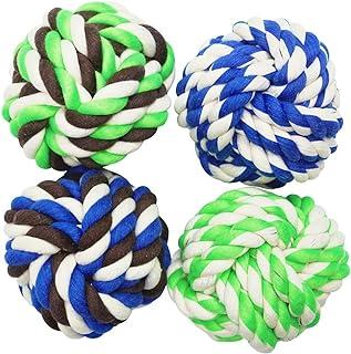 Big Tough Natural Cotton Rope Ball Chew Toy Set for Larger Breed