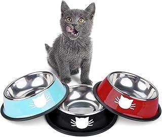 Legendog 3Pcs Cat Bowl Stainless Steel with Food Scoops