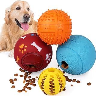 4 Pack Dog Treat Ball, Interactive Food Dispensing Puppy Puzzle Toy