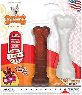 Nylabone Durable Dog Chew Toys Twin Pack Beef Jerky & Chicken Small/Regular
