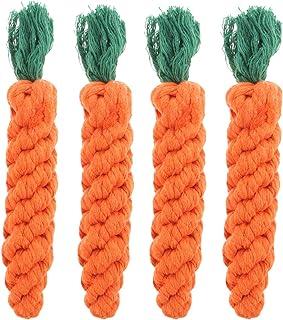 Rocutus 4 Pieces Pet Dog Puppy Cat Toy Chew Knot Carrot